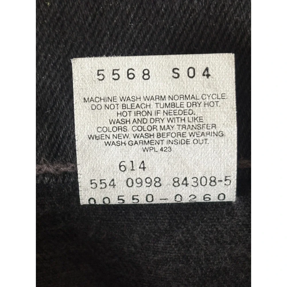 Vintage Levis 550 Relaxed Fit Black Jeans Made in USA 1998 32x34 Mens Denim